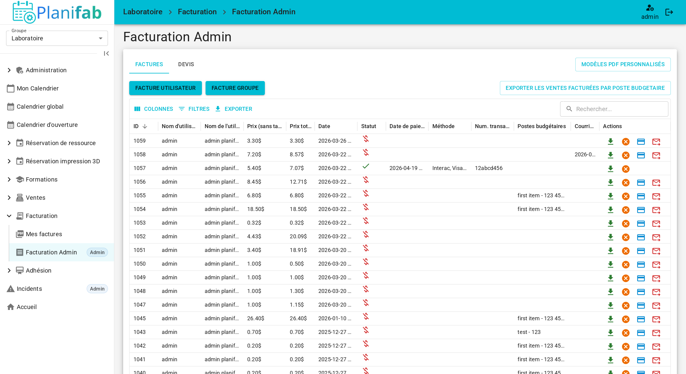 Facturation, devis et suivi budgétaire — tout inclus